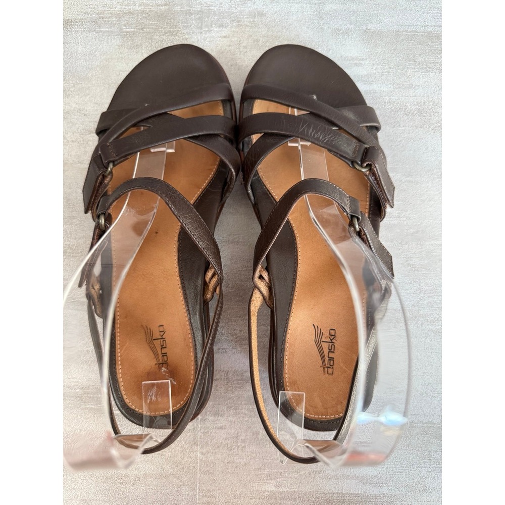 Dansko Brown Strappy Leather Slingback Sandals - Picture 7 of 8